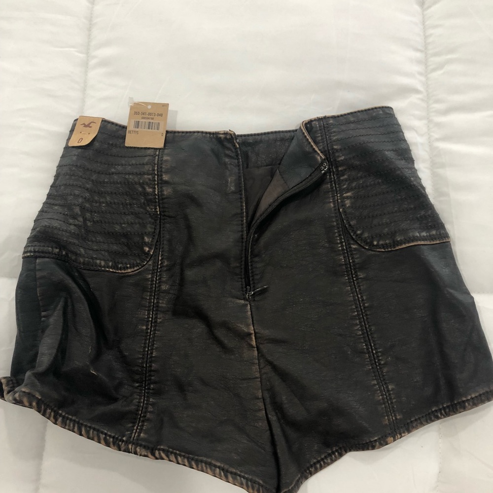 Hollister faux leather shorts distressed size 0